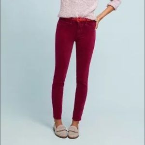 Pilcro Corduroy High-Rise Skinny Ankle Jeans RASPBERRY 29 like new!